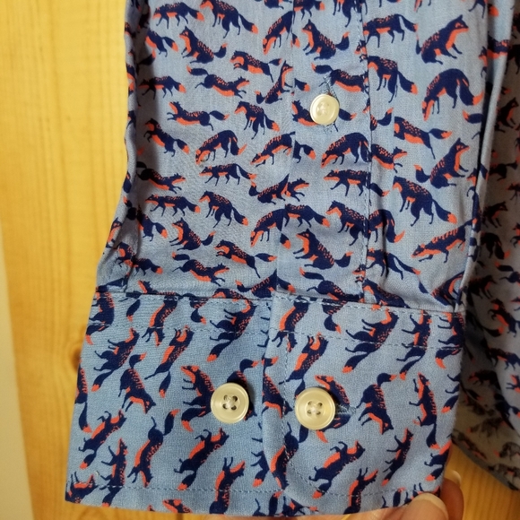 Charleston Threads Cotton All Over Fox Print Preppy Button Down LS Shirt - Picture 4 of 11